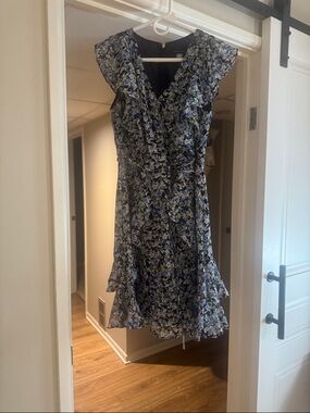 Tommy Hilfiger Navy and Light Blue Floral Midi Dress
